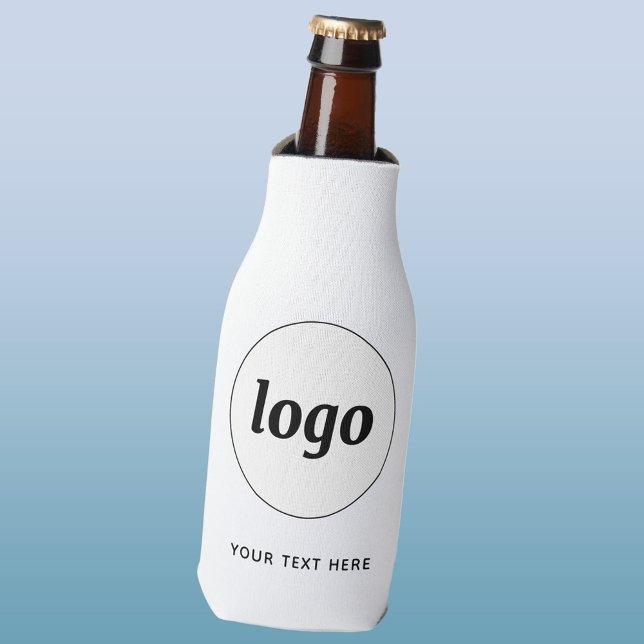 Simple Logo Text Business Promotional Branding Bottle Cooler (Simple logo with custom text business branding promotional bottle cooler)