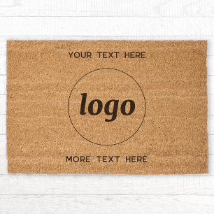 Simple Logo Text Business Promotional Branding Fiber Doormat
