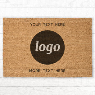 Simple Logo Text Business Promotional Branding Fiber Doormat
