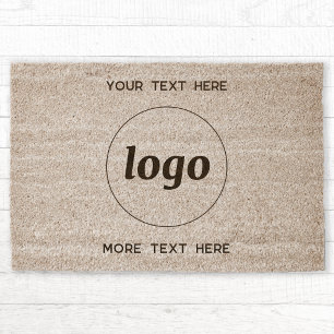 Simple Logo Text Business Promotional Branding Fiber Doormat