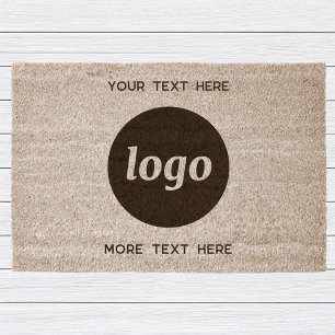 Simple Logo Text Business Promotional Branding Fiber Doormat