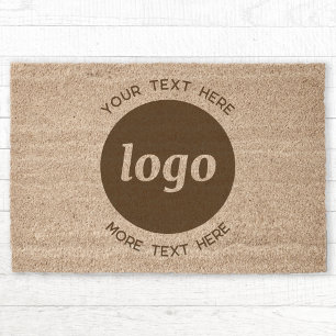 Simple Logo Text Business Promotional Branding Fiber Doormat