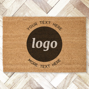 Simple Logo Text Business Promotional Branding Fiber Doormat