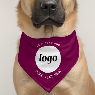 Simple Logo Text Business Promotional Cherry Pink Pet Bandana Collar