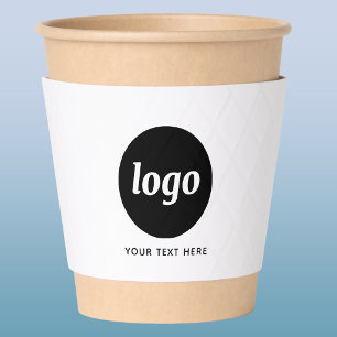 Simple Logo Text Business Promotional Coffee Cup Sleeve