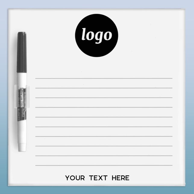 Simple Logo Text Business Promotional Dry Erase Board (Simple logo with text lined dry erase board for business)