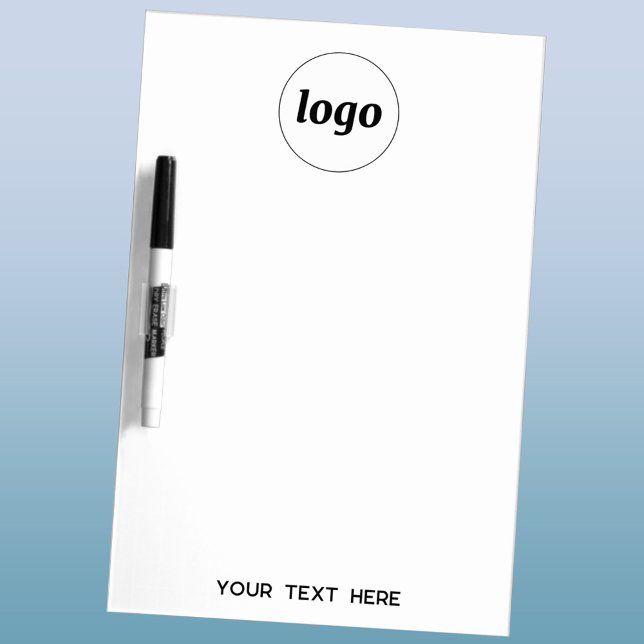 Simple Logo Text Business Promotional Dry Erase Board (Simple logo with custom text business branding promotional dry erase board)