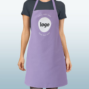 Simple Logo Text Business Promotional Lilac Apron