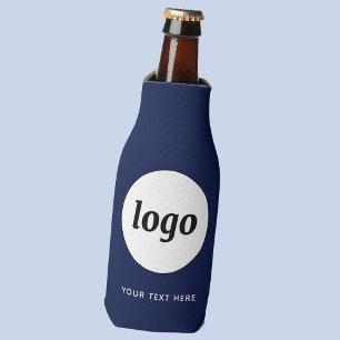 Simple Logo Text Business Promotional Navy Blue Bottle Cooler