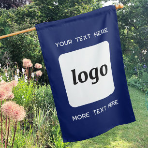 Simple Logo Text Business Promotional Navy Blue House Flag