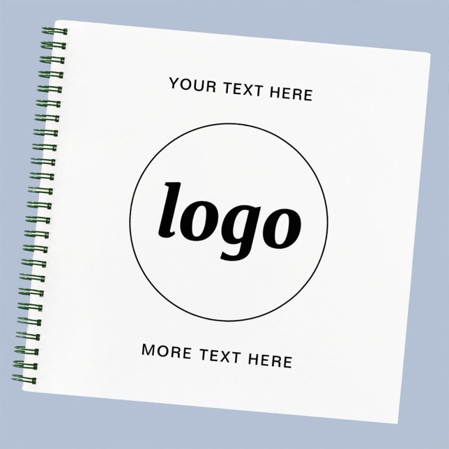 Simple Logo Text Business Promotional Notebook (Simple logo and custom text business promotional notebook with choice of cover type and interior)
