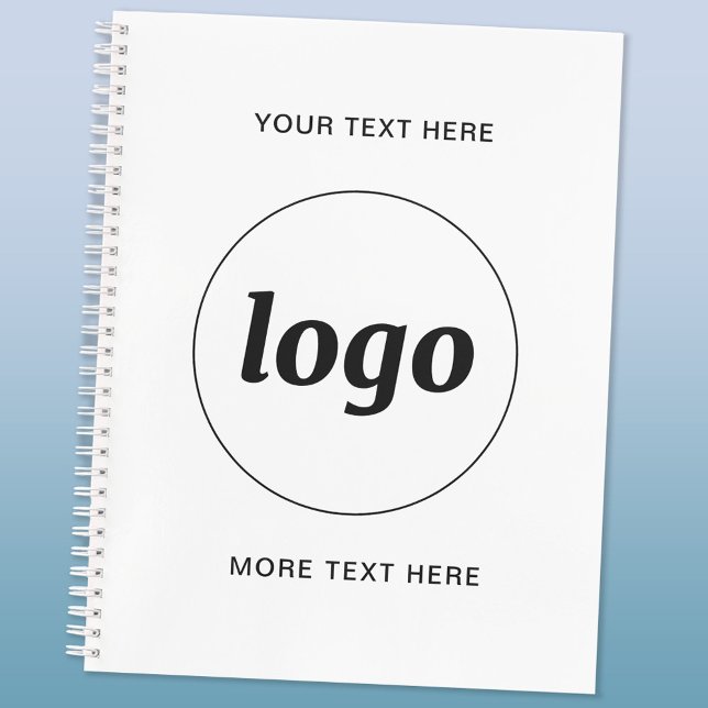 Simple Logo Text Business Promotional Notebook (Logo custom text business promotional notebook)