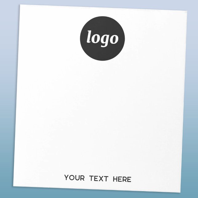 Simple Logo Text Business Promotional Notepad (Logo and custom text business promotional notepad)
