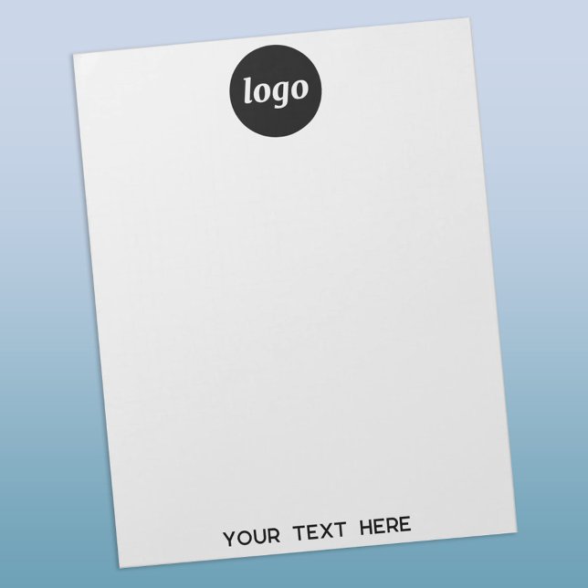 Simple Logo Text Business Promotional Notepad (Simple logo with custom text business branding promotional notepad)