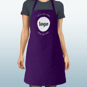 Simple Logo Text Business Promotional Plum Purple Apron