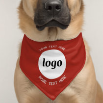 Simple Logo Text Business Promotional Red Pet Bandana Collar