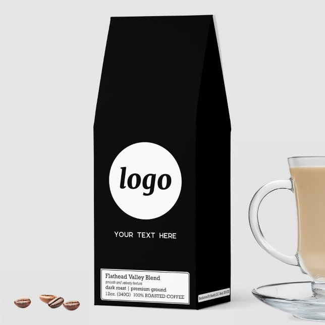 Simple Logo Text Business Promotional Roasted Coffee (Simple logo with custom text business branding promotional roasted coffee)