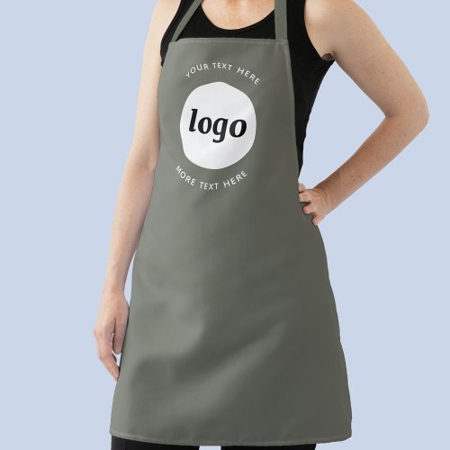 Simple Logo Text Business Promotional Sage Green Apron