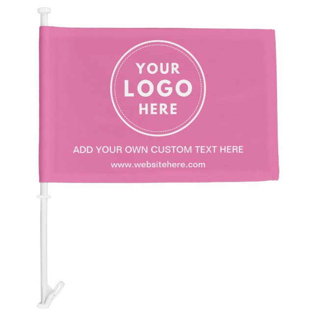 Simple Logo Text Pink Car Flag (Front)