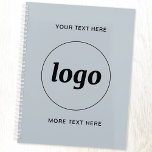 Simple Logo Text Powder Blue Planner<br><div class="desc">Simple logo and custom text design to foster brand loyalty and promote your small business. Replace the logo with your own, and change or delete the top and lower text on the front to customize. Perfect for using in your business, for promotional purposes and to give to employees, customers and...</div>