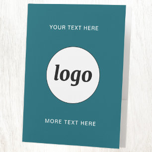 Simple Logo Text Professional Branding Teal Green Pocket Folder