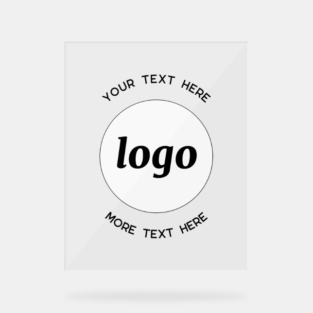 Simple Logo Text Promotional Business Acrylic Sign (Front)