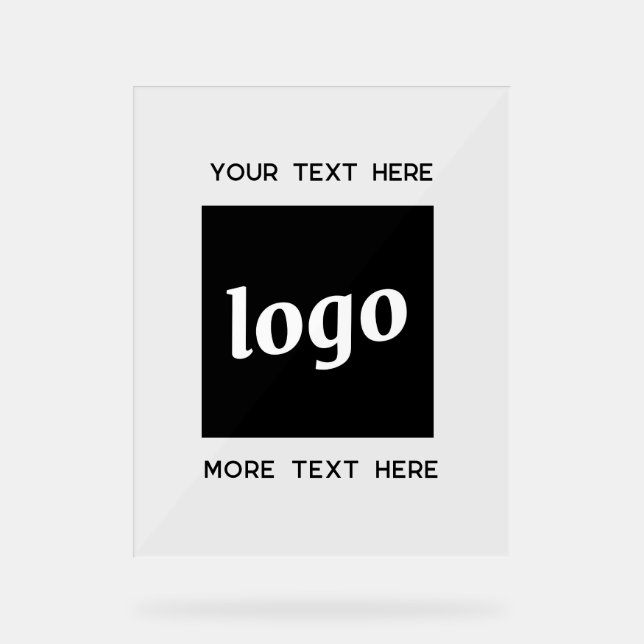 Simple Logo Text Promotional Business Acrylic Sign (Front)