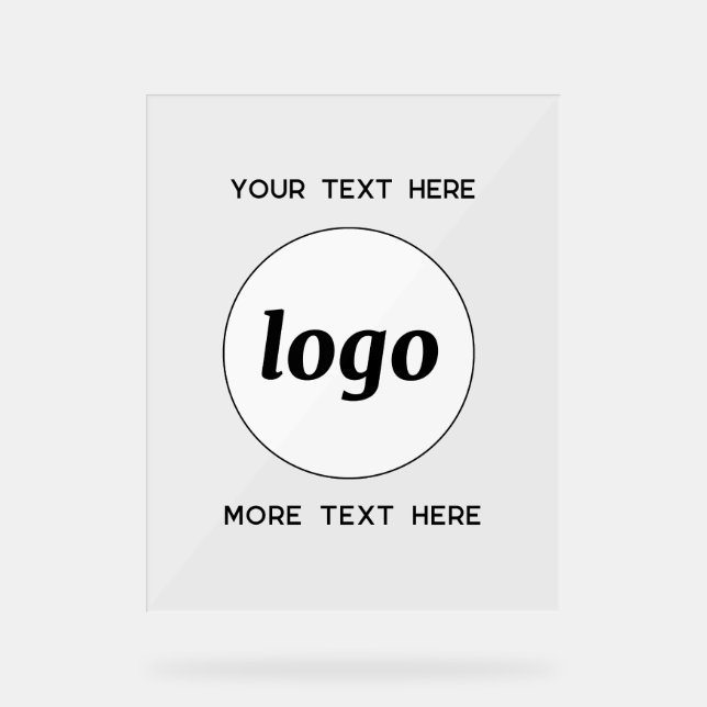 Simple Logo Text Promotional Business Acrylic Sign (Front)