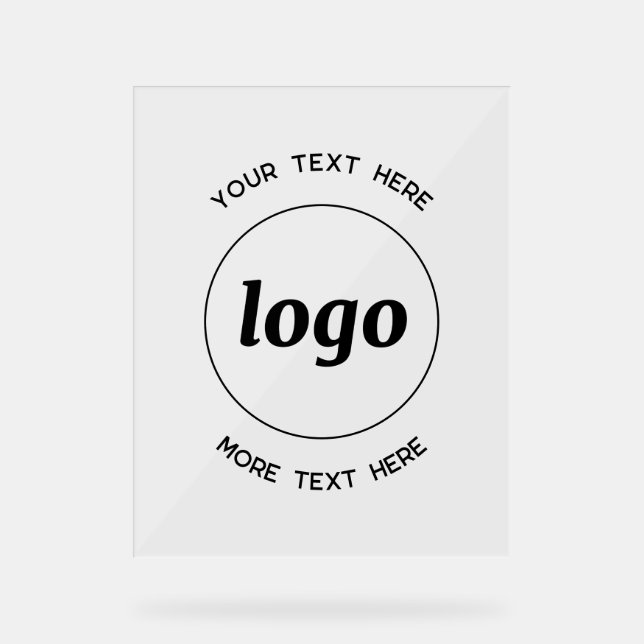 Simple Logo Text Promotional Business Acrylic Sign (Front)