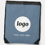 Simple Logo Text Promotional Business Drawstring Bag<br><div class="desc">Add your own logo and choice of text to this design.  Remove the text if you prefer.  Minimalist and professional.  Great for a promotional product for your clients and customers. For other versions,  see the collection.</div>