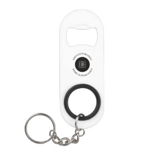Simple Logo Text QR Code Business Branding Design Keychain Bottle Opener