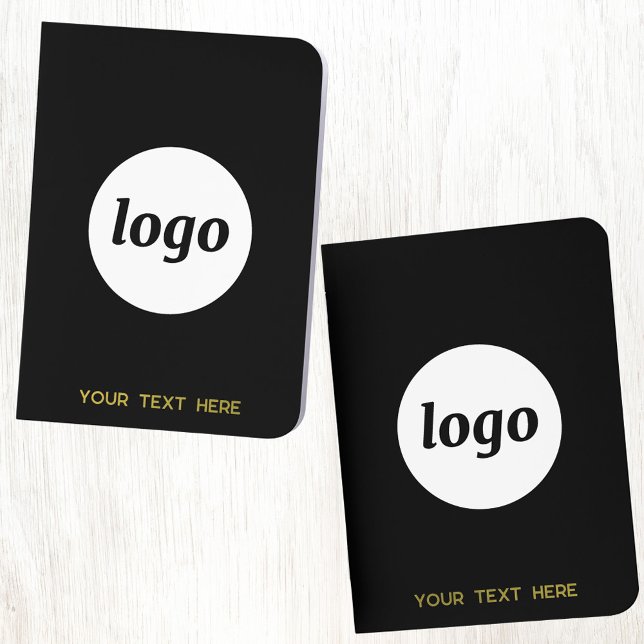 Simple Logo Text QR Code Business Field Notes Foil Vow Books (Simple logo with custom text QR code business branding promotional field notes notebook set)