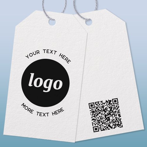 Simple Logo Text QR Code Business Price or  Gift Tags