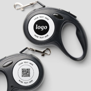 Simple Logo Text QR Code Business Promotional Retractable Pet Leash