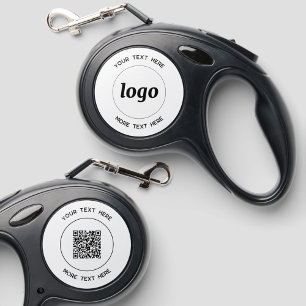 Simple Logo Text QR Code Business Promotional Retractable Pet Leash