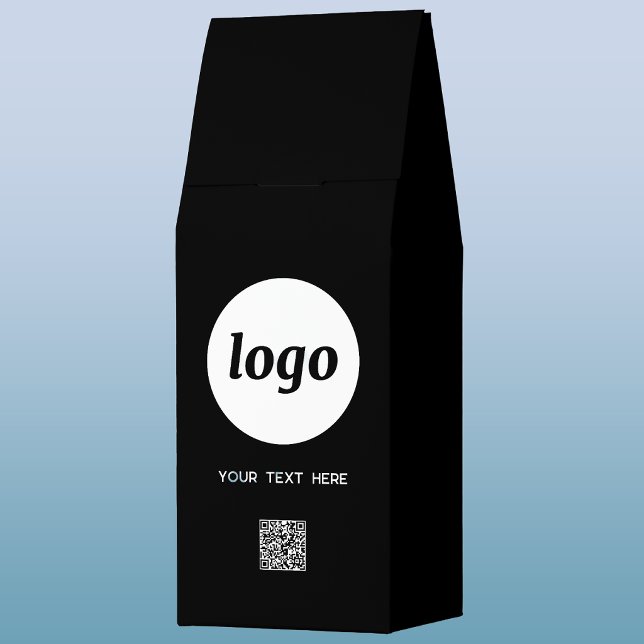 Simple Logo Text QR Code Business Promotional Roasted Coffee (Simple logo with custom text QR code business branding promotional roasted coffee)
