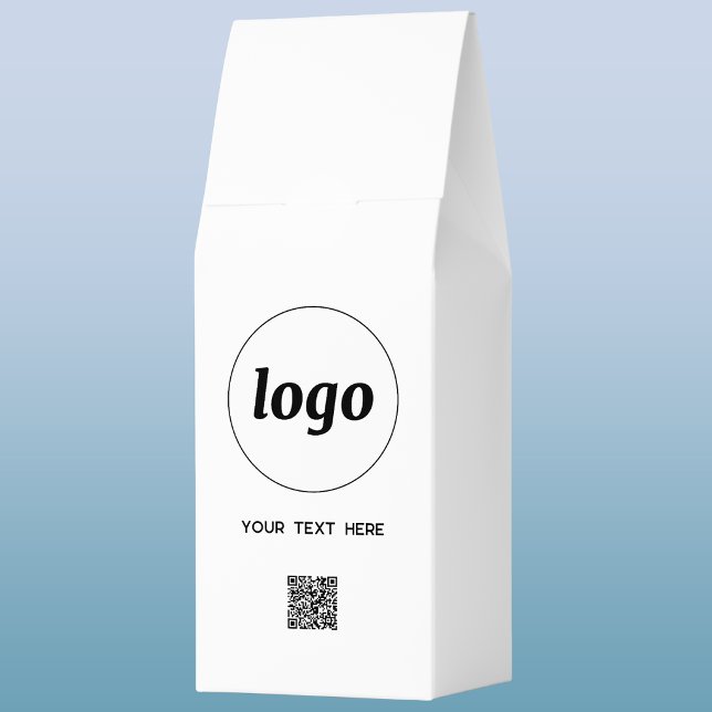 Simple Logo Text QR Code Business Promotional Roasted Coffee (Simple logo with custom text QR code business branding promotional roasted coffee)