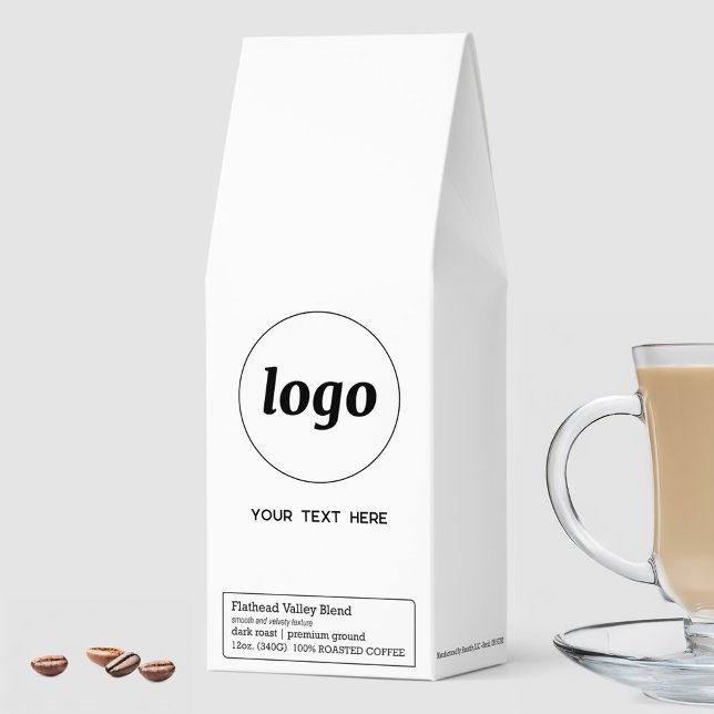 Simple Logo Text QR Code Business Promotional Roasted Coffee (Simple logo with custom text QR code business branding promotional roasted coffee)