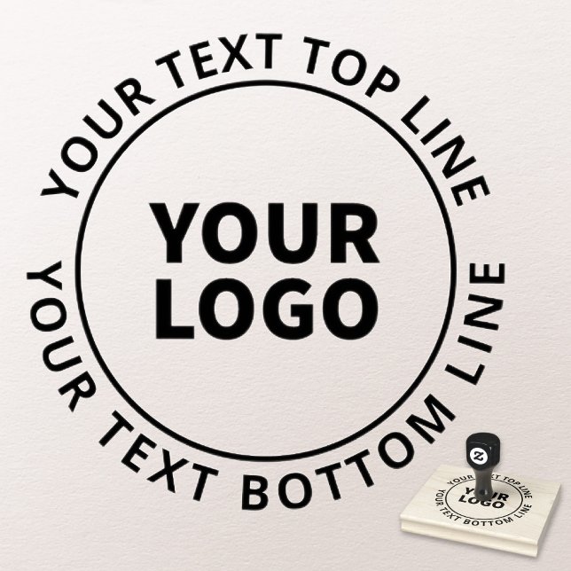 Simple Logo Upload & Customizable Circular Text Rubber Stamp (Creator Uploaded)