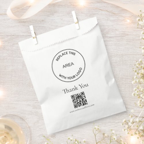 Simple Logo Website QR Code Store Thank You Bag