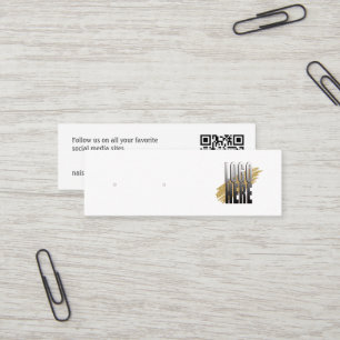 Simple Logo White Earring Display with QR Code Mini Business Card