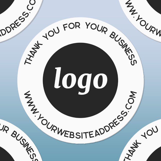 Simple Logo With Business Thank You Labels (Logo with text business promotional labels)