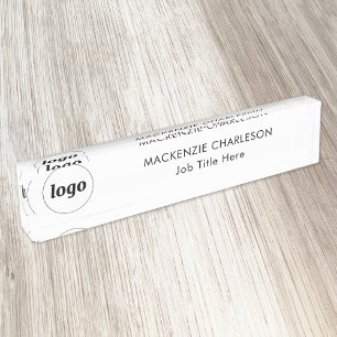 Simple Logo with Custom Text Business Professional Desk Name Plate