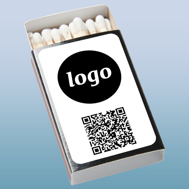 Simple Logo With QR Code Promotional Business Matchboxes (Logo QR code business promotional matchboxes)