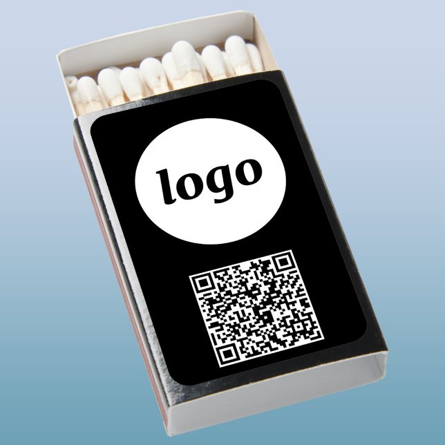 Simple Logo With QR Code Promotional Business Matchboxes (Logo and QR code business promotional matchbox)