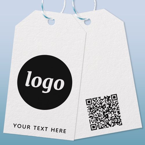 Simple Logo With Text and QR Code Business Tags