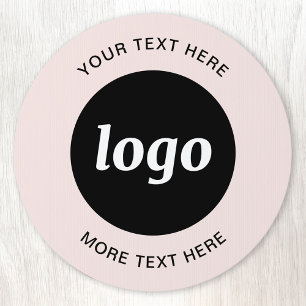 Simple Logo with Text Blush Pink Business Branding Sign
