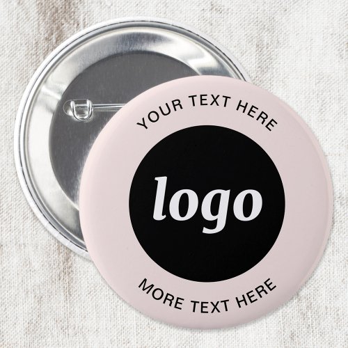 Simple Logo With Text Blush Pink Business Button