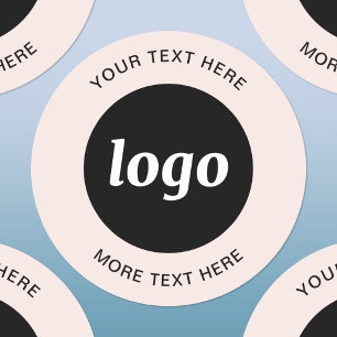 Simple Logo With Text Blush Pink Business Classic Round Sticker