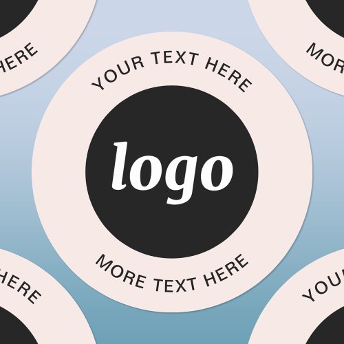 Simple Logo With Text Blush Pink Business  Classic Round Sticker